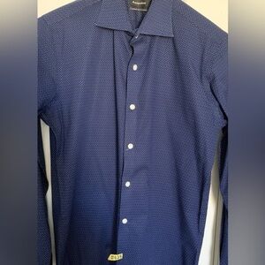 Elegant Navy Blue Button-Down Shirt